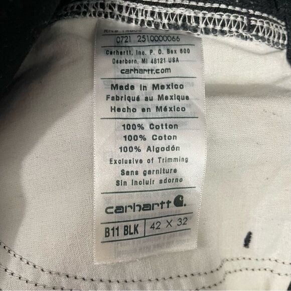 Carhartt Black 42x32 Straight Leg Jeans - Picture 5 of 5